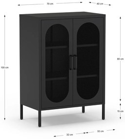 Черно шкафче 70x100 cm Diora – Marckeric
