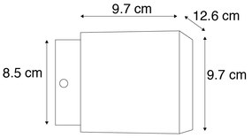 Дизайнерска стенна лампа черна / златна с LED - Caja