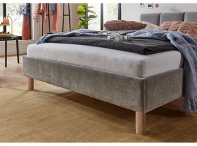 Сиво единично легло 120x200 cm тапицирано без ламелно дъно Joker – Meise Möbel