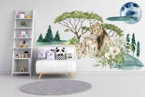 Стикер за стена Семейство лъвове 80 x 160 cm