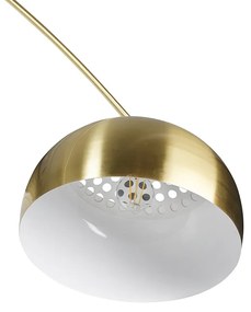 Подова лампа месинг с черна мраморна основа с месингов абажур - XXL