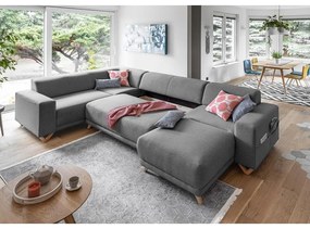 Сив разтегателен/с място за съхранение ъглов диван (ляв ъгъл/U форма) Classy Sophie – Miuform