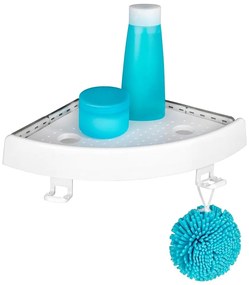 Бял ъглов самоносещ пластмасов рафт за баня Quick-Fit - Allstar