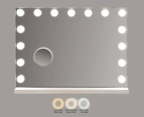 Стенно огледало със светлина и рафт 55x43 cm Hollywood – Mauro Ferretti