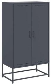 846496 vidaXL Висок шкаф, антрацит, 68,5x38,5x123,5 см, стомана