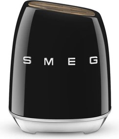Комплект ножове със стойка SMEG KBSF02BL, 7 части, Слотове от акациево дърво, Немска неръждаема стомана, Черен