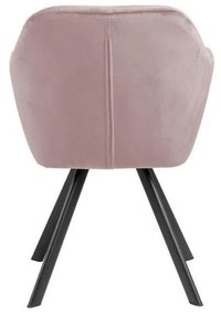 Светлорозов тапициран трапезен стол с подлакътници Lola – Actona