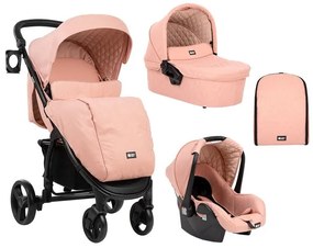 Бебешка количка 3в1 Madrid KIKKABOO - Pink Melange