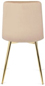 Тапициран кадифен стол YORK със златни крака - различни цветови покрития Черен