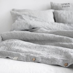 Черно-бял ленен чаршаф за двойно легло 200x220 cm - Linen Tales