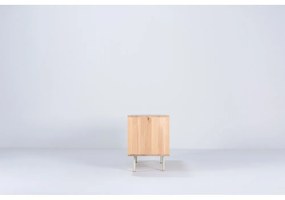 Бяла/естествена маса за телевизор от масивен дъб 150x64 cm Fina – Gazzda