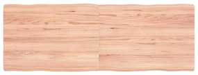 363964 vidaXL Плот за маса светлокафяв 140x50x(2-4) см обработен масивен дъб
