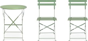 Светлозелен стоманен градински комплект за хранене за 2 Austin – Bizzotto