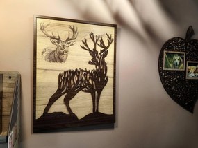 Стенно декоративно пано, силует на елен /модел L080051/