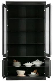 Черна витрина от масивен бор 110x215x44 cm Organize – WOOOD