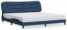 3207799 vidaXL Рамка за легло без матрак Hvar, синя, 200x200 см, плат