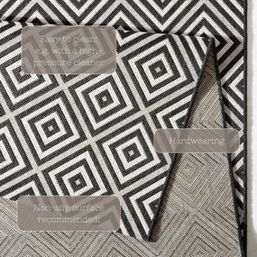 Черно-бял килим на открито , 160 x 230 cm Karo - NORTHRUGS