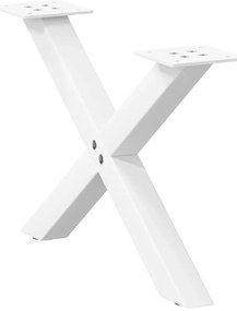 4012877 vidaXL Крака за масичка за кафе, X-образни, 2 бр., бели, 50 x (30-31) см, стомана