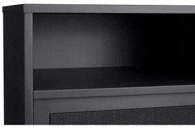 Черно метално шкафче с плъзгащи се врати 90x140x40 cm Veep – Unique Furniture