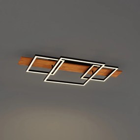 Дизайнерска таванна лампа черна квадратна с LED 3-степенно димиране 3-светлини - Nimue