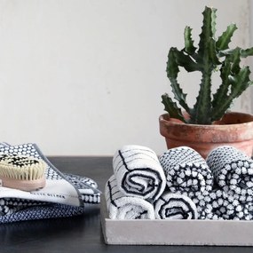 Бяла памучна кърпа 50x100 cm Tile Stone - Mette Ditmer Denmark