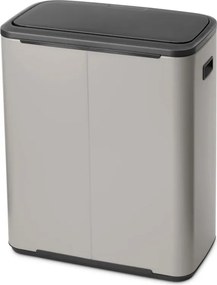 Кош за боклук Brabantia Bo Touch 1010455, 60 л, Плавно и безшумно отваряне, Голям отвор, Светлосив