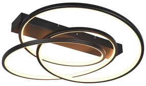 Черно LED затъмняващо се осветително тяло за таван 49x64 cm Darvin – Trio