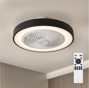 Brilagi-LED димируемо осветително тяло с вентилатор LED/30W/230V 3000-6500K черно + дистанционно управление