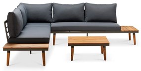 Сив градински диван със структура от акациева дървесина Lustio - Bonami Selection