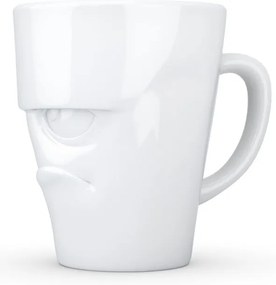 Бяла разгневена порцеланова чаша с дръжка - 58products
