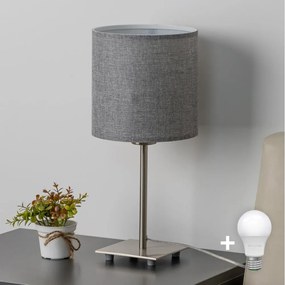 Eglo - LED настолна лампа TUNJA 1xE27/60W/230V 26,5 cm матов хром/сива