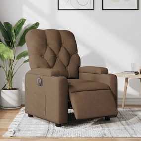 3204690 vidaXL Електрически наклоняем стол, кафяв, текстил