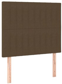 3116555 vidaXL Горни табли за легло, 2 бр, тъмнокафяви 90x5x78/88 см, плат