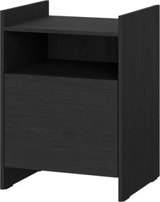 Черно нощно шкафче с рафтове Toopt – noo.ma
