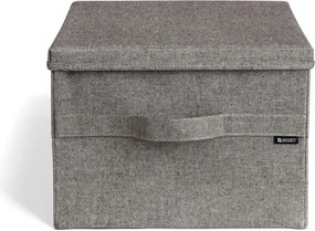 Сива текстилна кутия за съхранение с капак 36x46x25 cm Soft Storage Large – Bigso