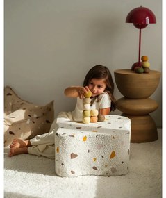 Бял детски пуф от букле и шенил Terrazzo Cloud – Wigiwama