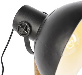 Индустриална подова лампа тъмно сива с мангово дърво - Mangoes