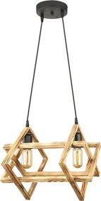 Pentora TopMebel дървена таванна лампа в натурален цвят, размери 40 × 22 × 80 см.