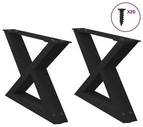 4012684 vidaXL Крака за масичка за кафе, 2 бр., черни, 50 x (30-31,3) см, стомана