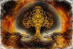 Тапет – Гарвани и дърво на живота