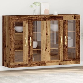 Sonata H Стенен шкаф Комплект от 2 Кафяв Масивно дърво 139 x 34 x 90 см