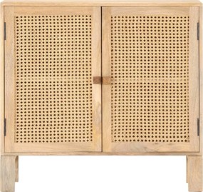 287742 vidaXL Сайдборд 80x30x73 см мангово дърво масив и естествена тръстика
