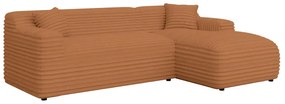 Теракотен ъглов диван от рипсено кадифе (десен ъгъл) Martin – Ropez