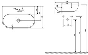 Черен керамичен малък умивалник 42x29 cm Nerissa – Sapho