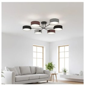 Таванен полилей за повърхностен монтаж MAGA 6xE14/10W/230V черен/кафяв/сив