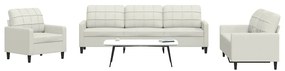 3278449 vidaXL Комплект дивани от 4 части с възглавници, кремав, кадифе