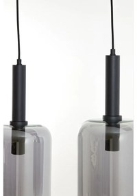 Черна лампа за таван със стъклен абажур 100x22 cm Lekar - Light &amp; Living