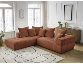 Теракотен шенилов ъглов диван (ляв ъгъл/L форма) Whesley – Bobochic Paris