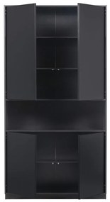 Черна модулна библиотека от масивен бор 260x210 cm Finca – WOOOD