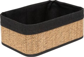 Комплект от 3 коша за съхранение 5five, Бамбук и плат, Черни